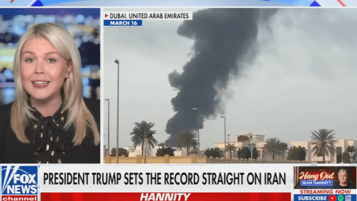 Screenshot of Karoline Leavitt discussing Iran war on Fox News