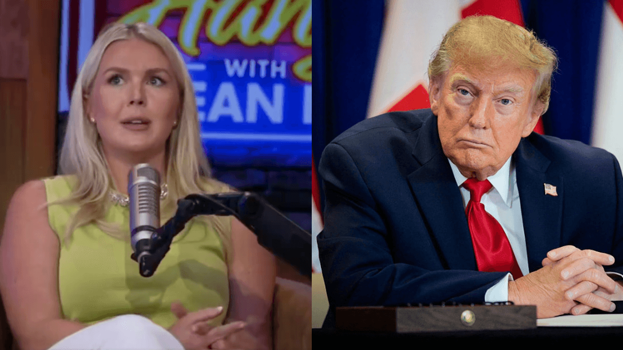 Screenshot of Karoline Leavitt; Donald Trump