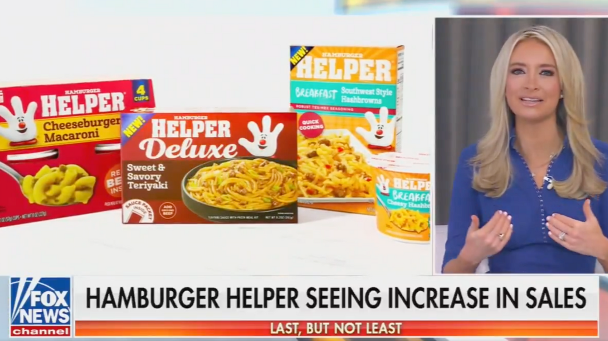 Screenshot of Kayleigh McEnany discussing Hamburger Helper