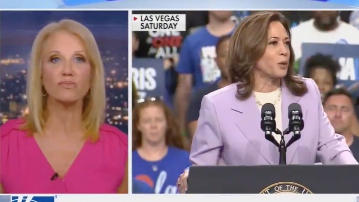Screenshot of Kellyanne Conway discussing Kamala Harris