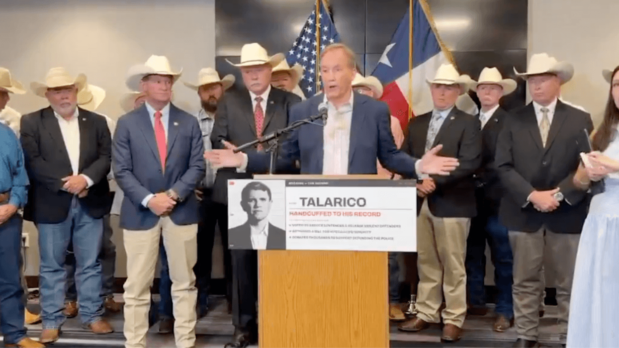 Screenshot of Ken Paxton at press conference