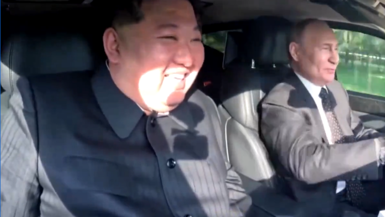 Screenshot of Kim Jong Un and Vladimir Putin