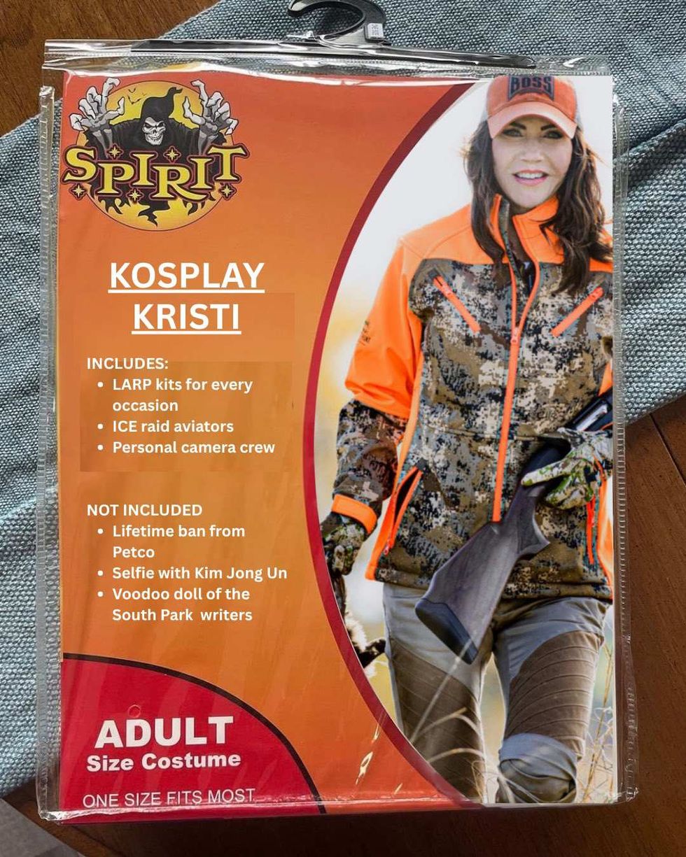 Screenshot of Kristi Noem Spirit Halloween meme