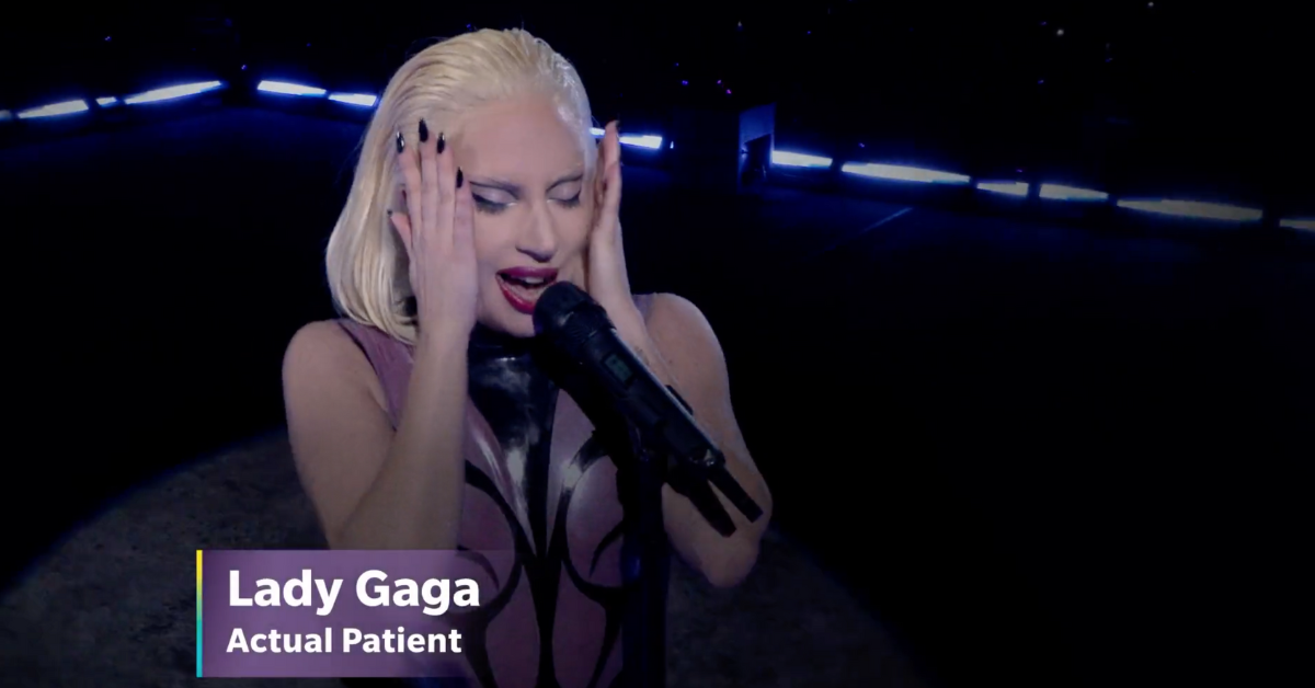 Screenshot of Lady Gaga from ad
