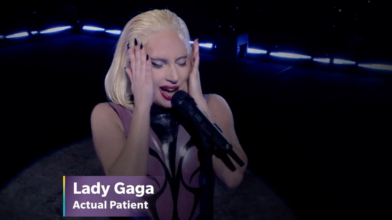 Screenshot of Lady Gaga from ad