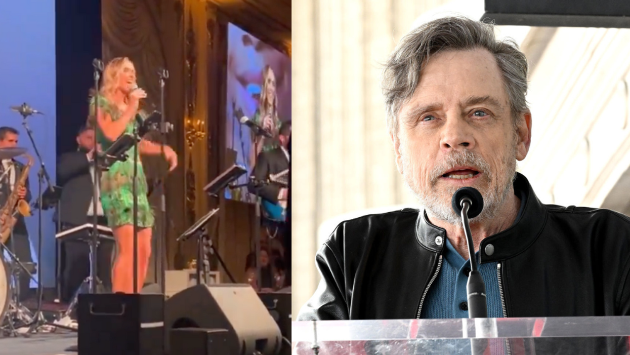 Screenshot of Lara Trump performing; Mark Hamill