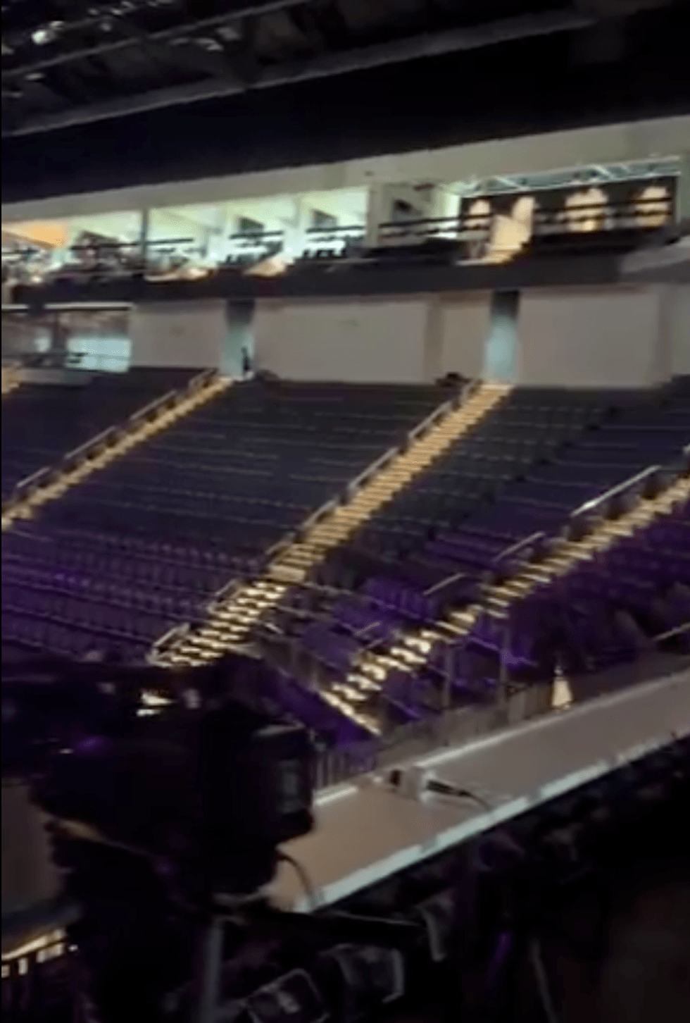 Screenshot of largely empty Turning Point USA event