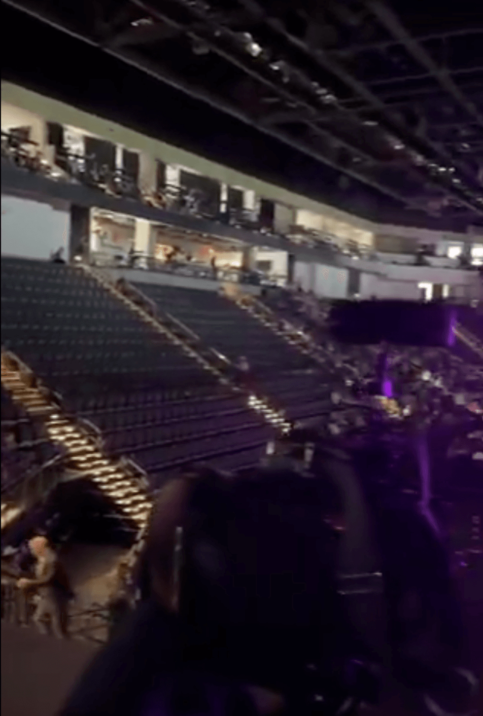 Screenshot of largely empty Turning Point USA event