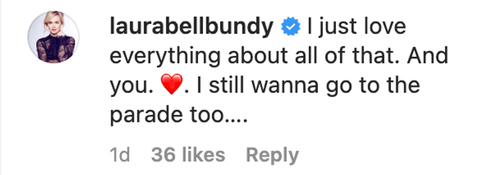 Screenshot of @laurabellbundy's post on Instagram