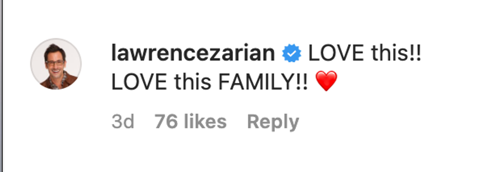 Screenshot of @lawrencezarian's post on Instagram