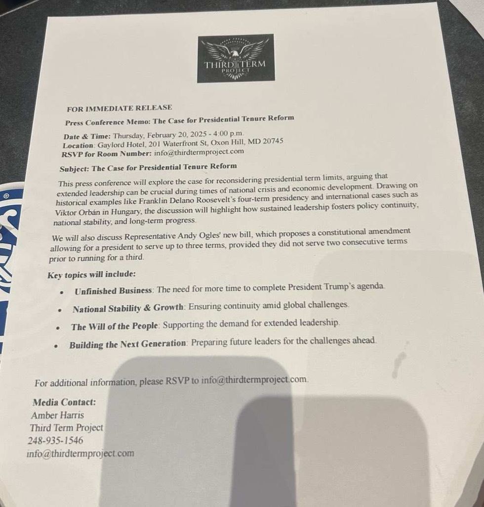 Screenshot of leaked CPAC press memo