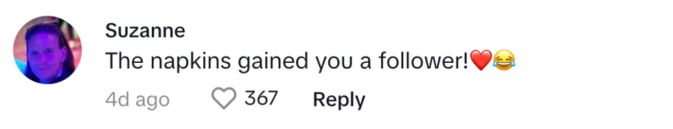 Screenshot of @lesbianxtdoor's response