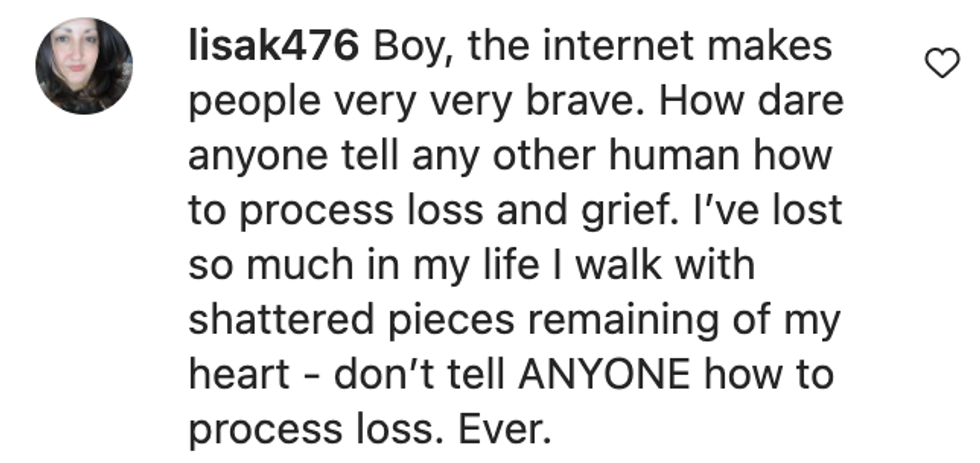 Screenshot of @lisak476's post on Instagram