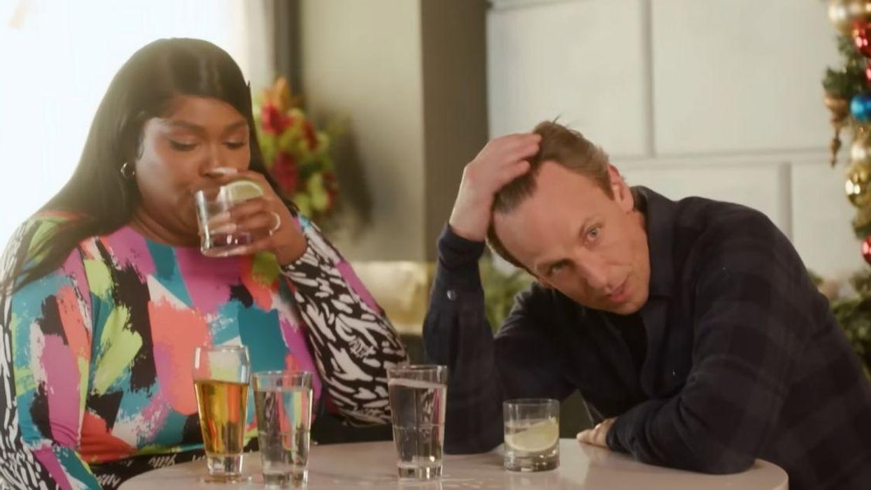Screenshot of Lizzo and Seth Myers from a segment on "Late Night"