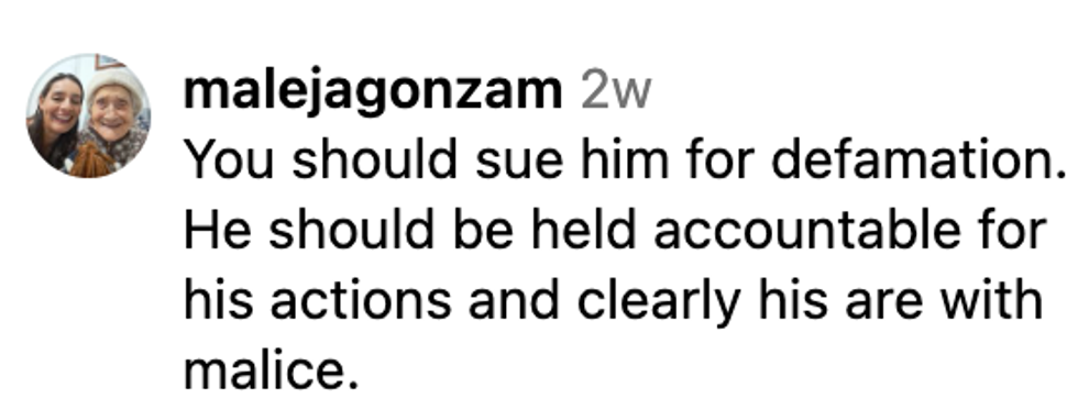 Screenshot of @malejagonzam's Instagram post