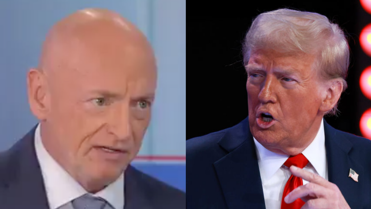 Screenshot of Mark Kelly; Donald Trump