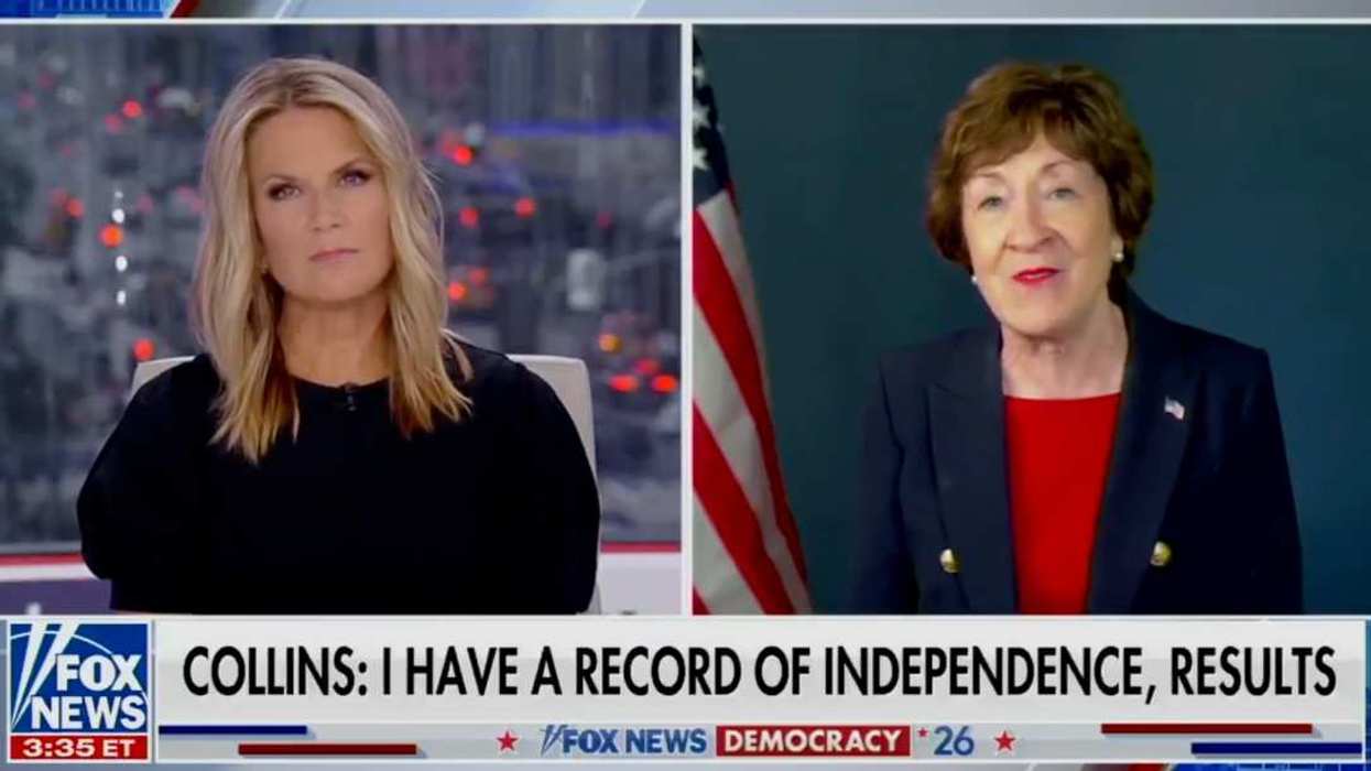 Screenshot of Martha MacCallum and Senator Susan Collins from Fox News interview
