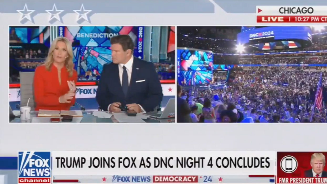 Screenshot of Martha MacCallum speaking as Donald Trump calls into Fox News