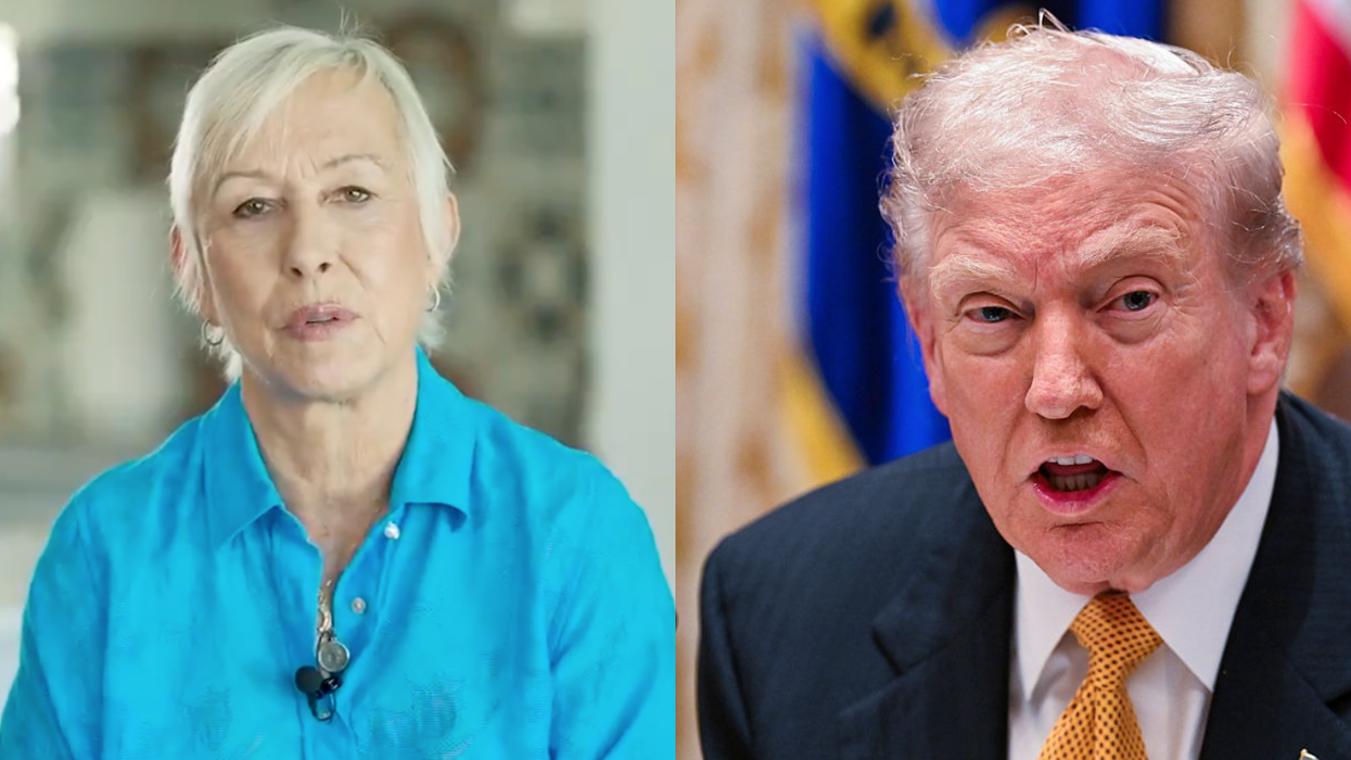 Screenshot of Martina Navratilova; Donald Trump