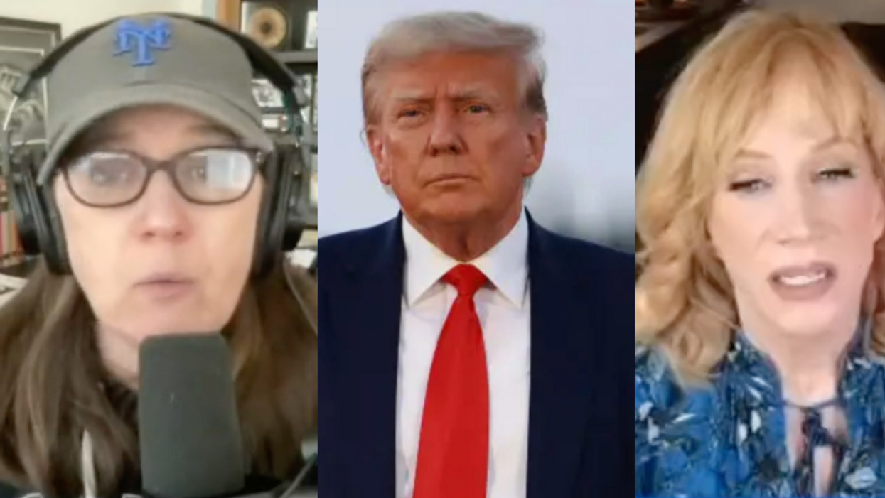 Screenshot of Mary Trump; Donald Trump; Screenshot of Kathy Griffin
