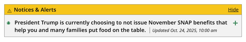 Screenshot of Massachusetts statement