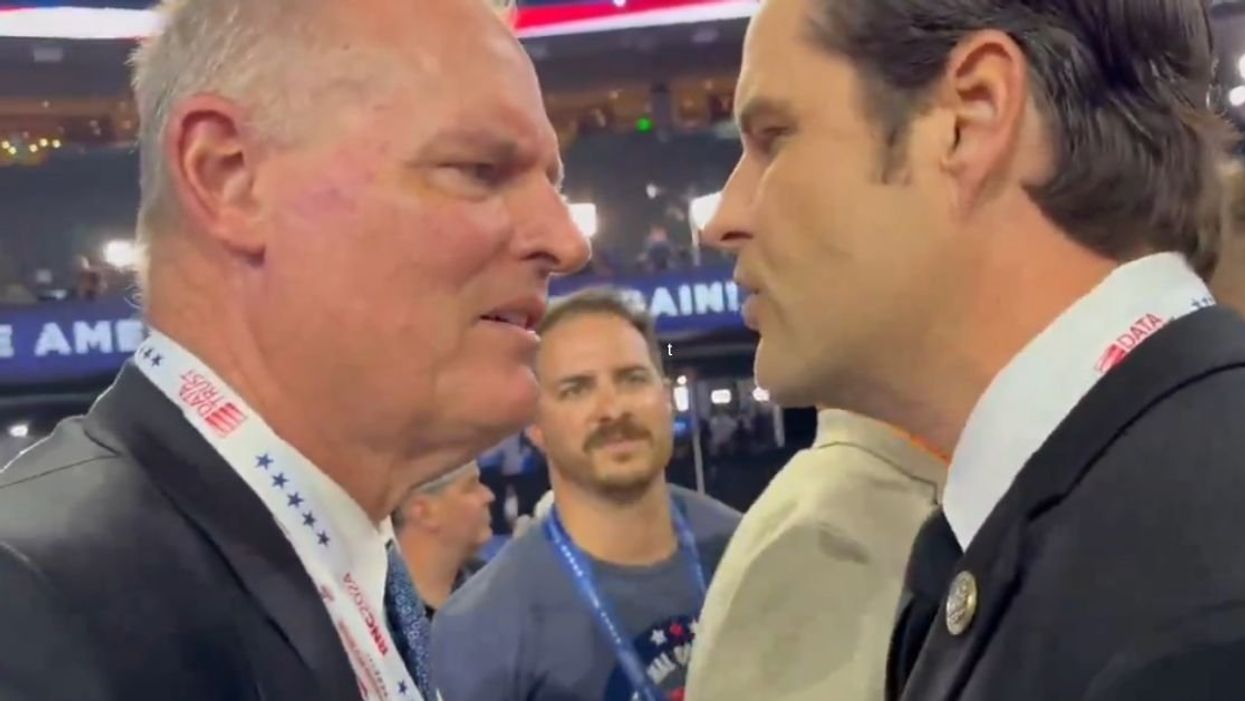 Screenshot of Matt Gaetz being confronted by an RNC delegate