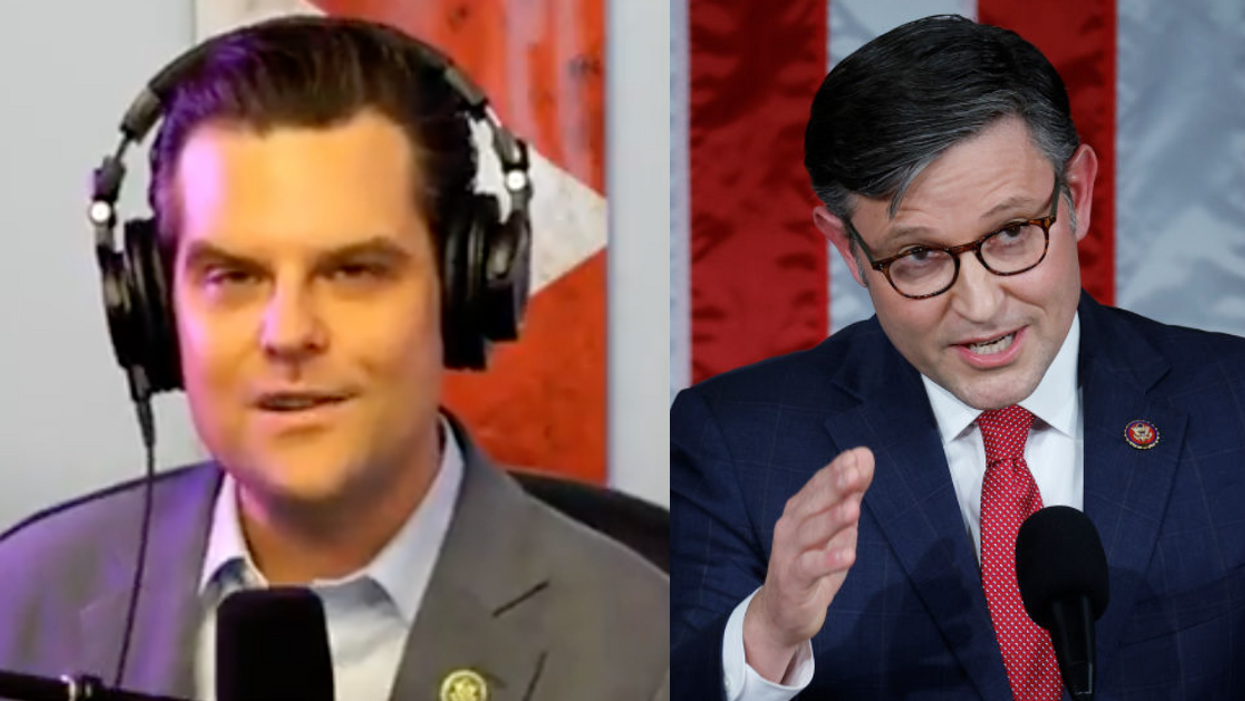Screenshot of Matt Gaetz; Mike Johnson