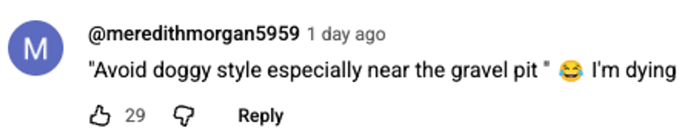 Screenshot of @meredithmorgan5959's post