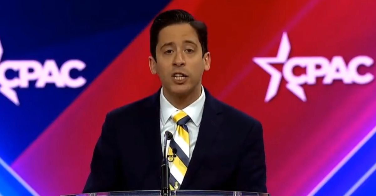 Screenshot of Michael Knowles speaking at CPAC