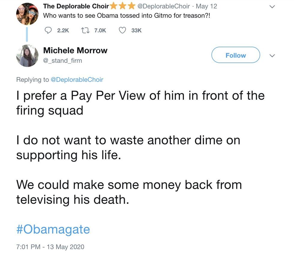 Screenshot of Michele Morrow's tweet
