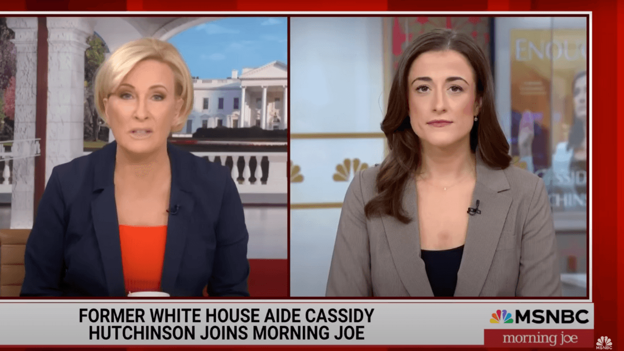 Screenshot of Mika Brzezinski and Cassidy Hutchinson