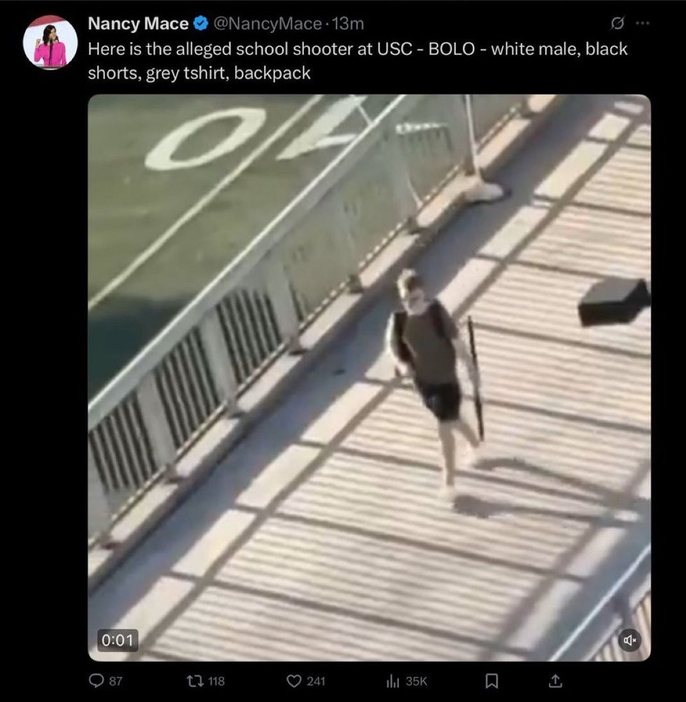 Screenshot of Nancy Mace's post