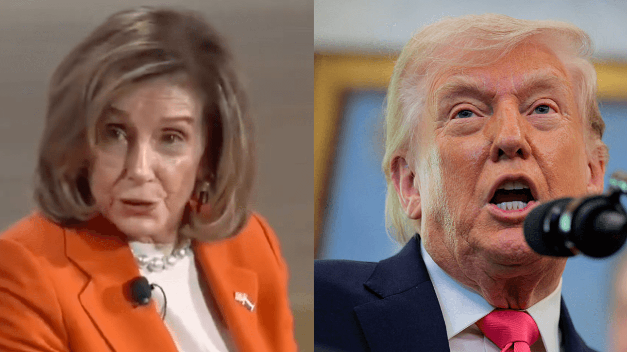 Screenshot of Nancy Pelosi; Donald Trump