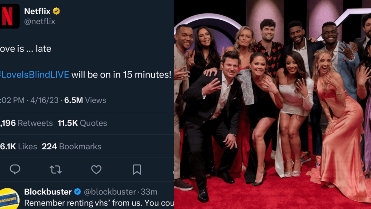 Screenshot of Netflix Twitter post; Love Is Blind cast photo