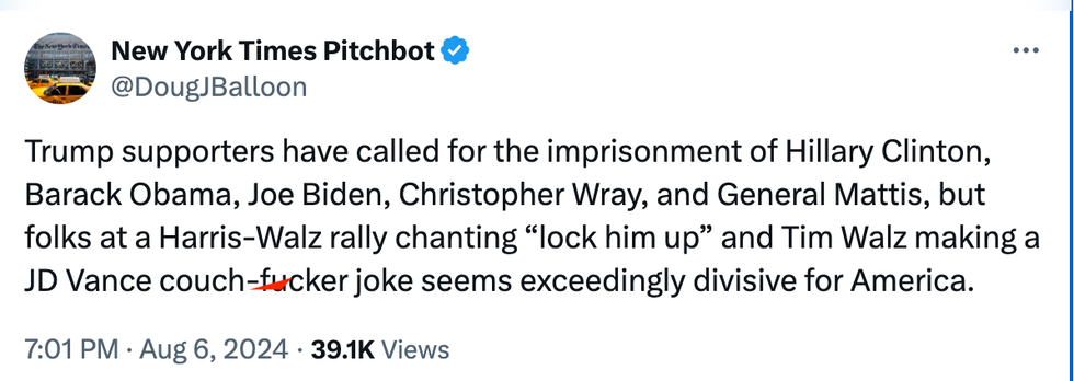 Screenshot of New York Pitchbot's post