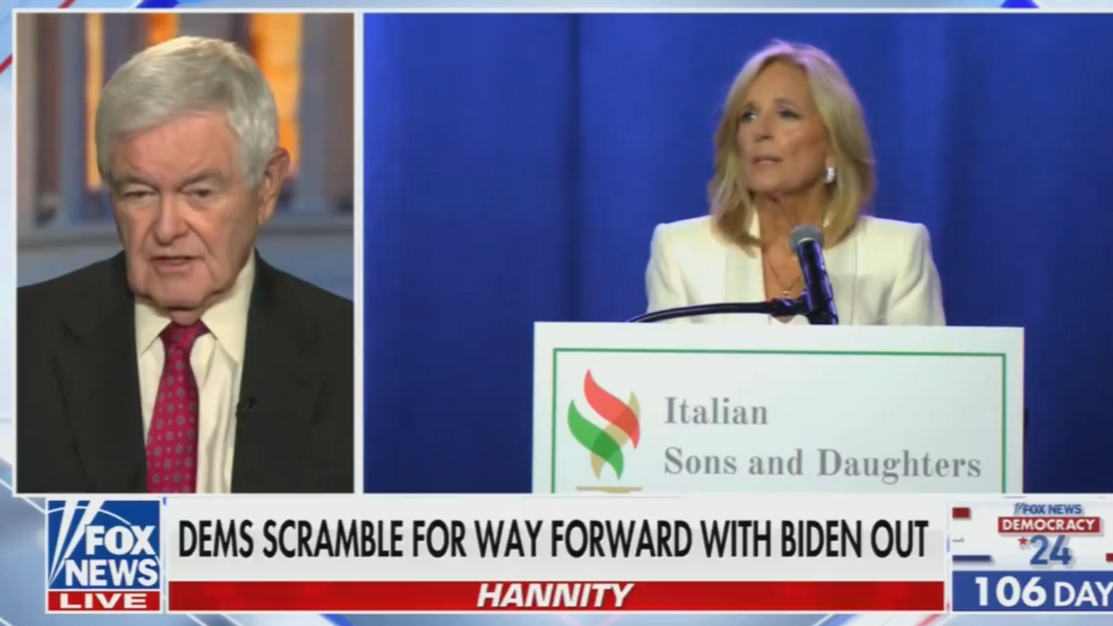 Screenshot of Newt Gingrich discussing Jill Biden