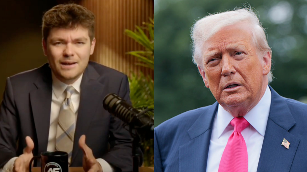 Screenshot of Nick Fuentes; Donald Trump