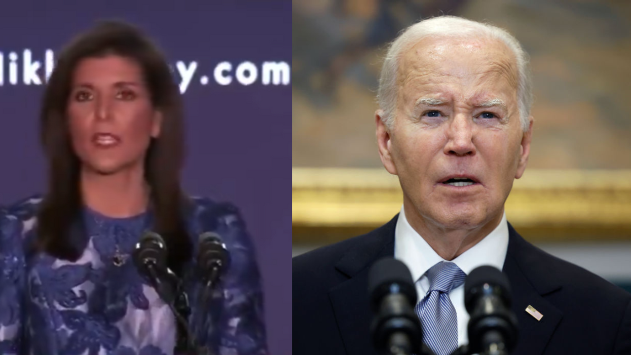 Screenshot of Nikki Haley; Joe Biden
