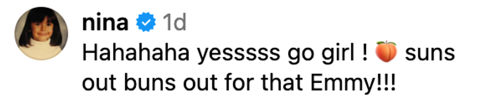 Screenshot of @nina's post