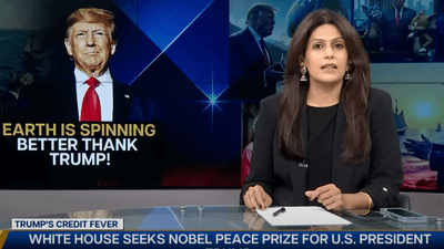 Screenshot of Palki Sharma discussing Donald Trump