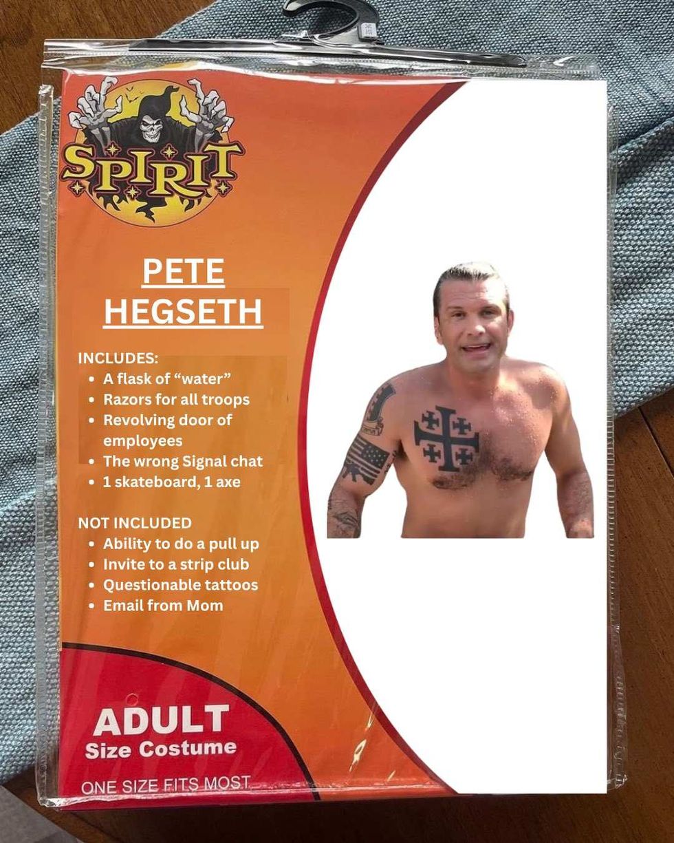Screenshot of Pete Hegseth Spirit Halloween meme