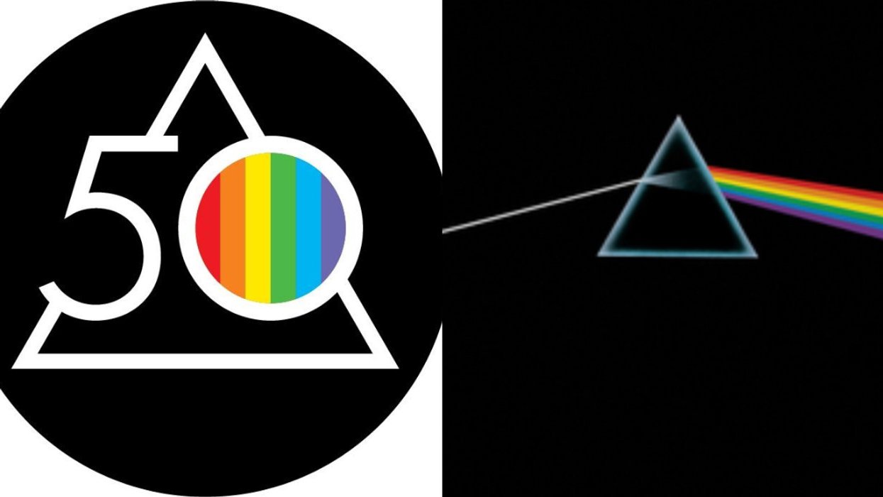 Screenshot of Pink Floyd's new cover art for "The Dark Side of the Moon"; the album's original cover art