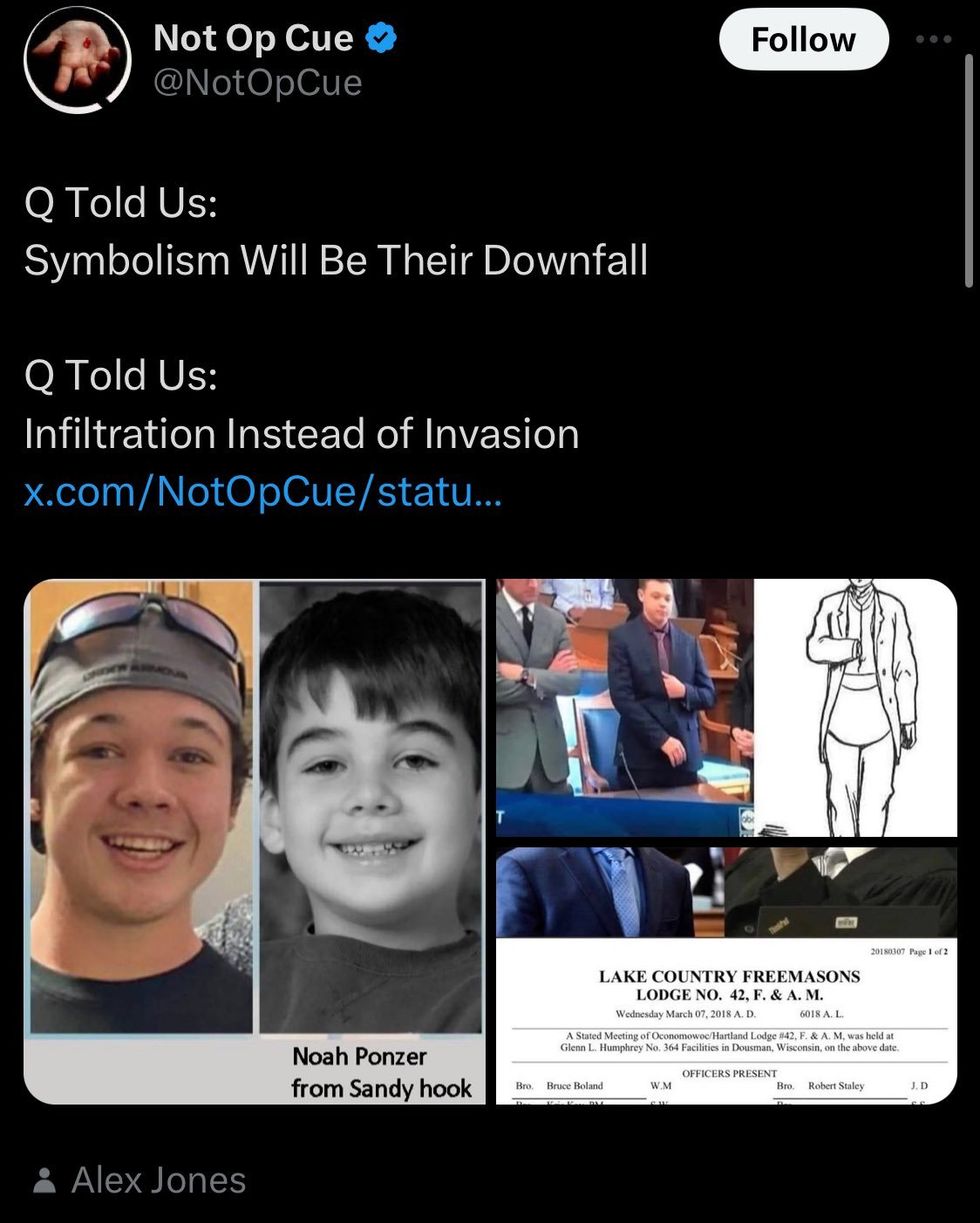 Screenshot of post accusing Kyle Rittenhouse of being a Sandy Hook crisis actor