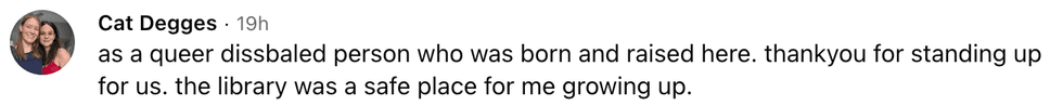 Screenshot of post by Cat Degges