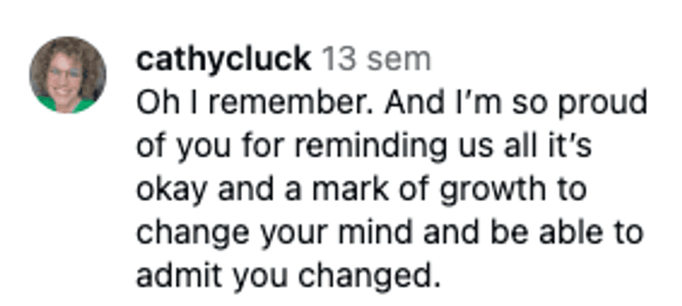 Screenshot of post by @cathycluck