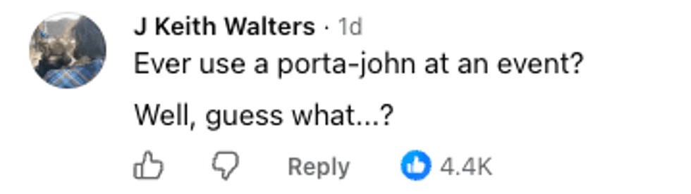 Screenshot of post by J Keith Walters