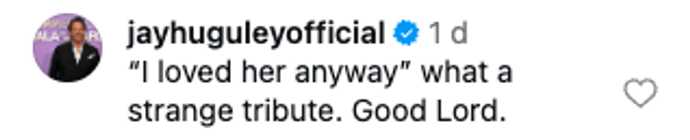 Screenshot of post by @jayhuguleyofficial