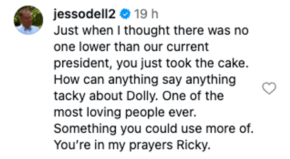 Screenshot of post by @jessodell2