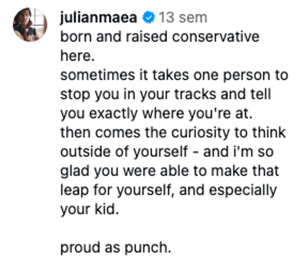 Screenshot of post by @julianmaea