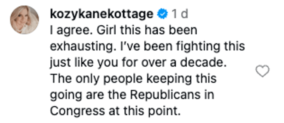 Screenshot of post by @kozykanekottage